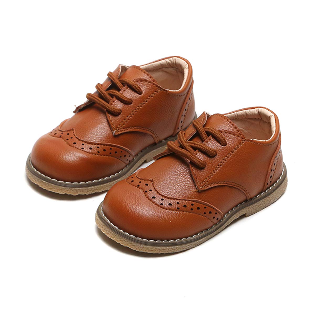 Boys & Girls Leather Loafers - Brown & Black Oxford Dress Shoes for Toddlers | Wedding, School Uniform & Formal Occasions