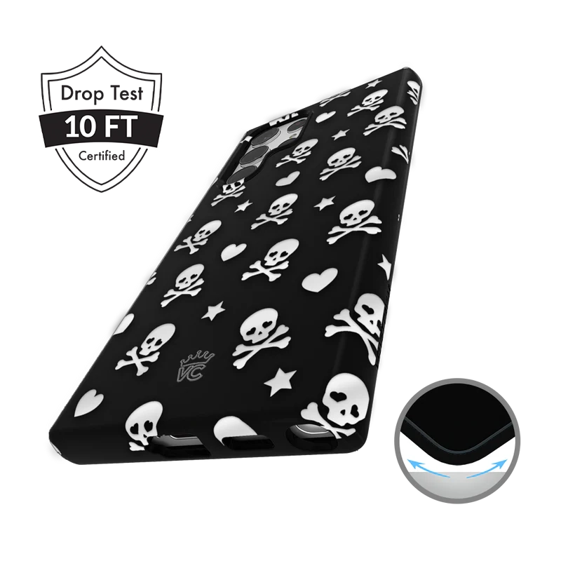 Stylish Chrome Skull Design Samsung Phone Case - Durable Protection for Galaxy S21/S20/Note 20 - Perfect for Halloween, Gothic Fashion & Motorcycle Enthusiasts