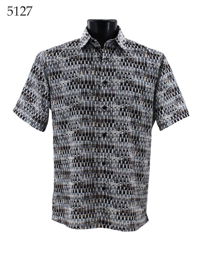 Bassiri Men's Casual Short Sleeve Shirt 5127 - Breathable Cotton Summer T-Shirt for Outdoor Activities & Daily Wear