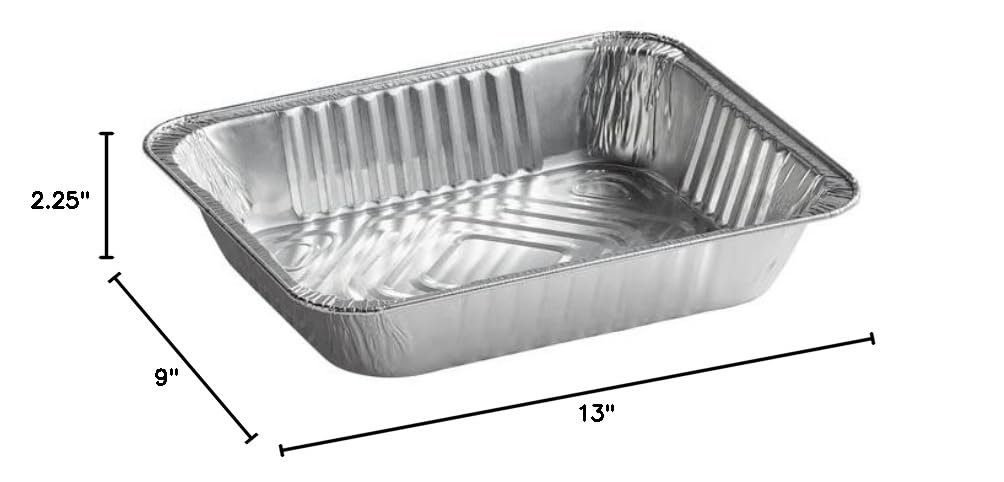 9 x 13 Inch Disposable Aluminum Pans Without Lids - 500 Pack of Half Size Baking Trays for Cooking, Meal Prep & Food Storage - Eco-Friendly, Durable & Keeps Food Fresh - Perfect for Parties, Catering & Leftovers