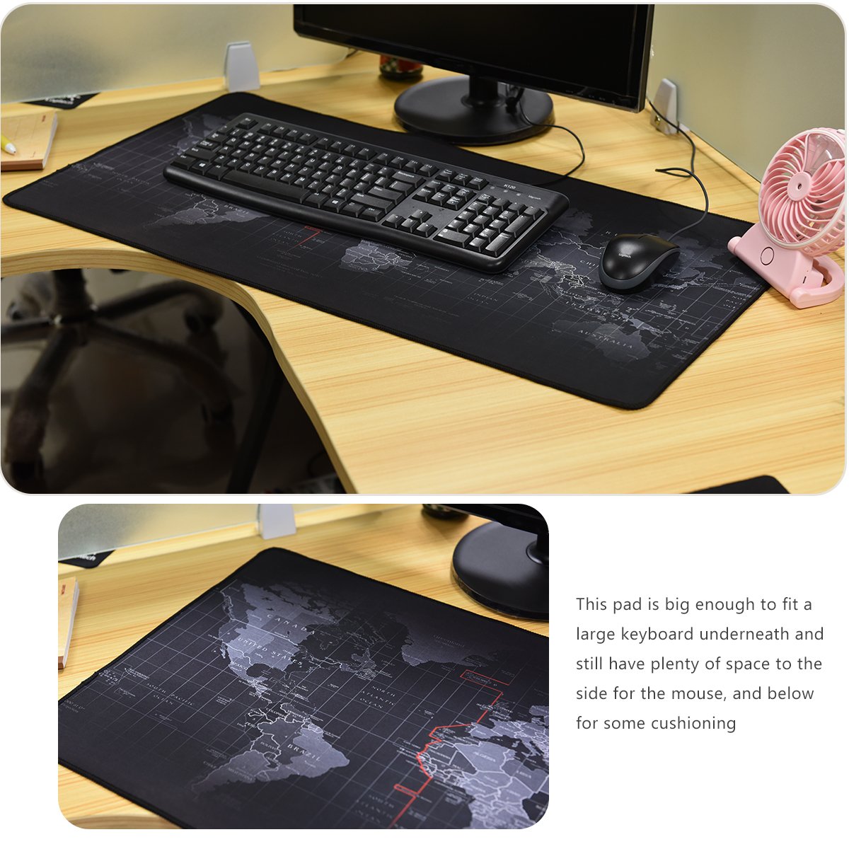 XXL Gaming Mouse Mat - Extra Large 80x40cm Mouse Pad for PC & Laptop - Perfect for Gaming, Office Work & Home Use