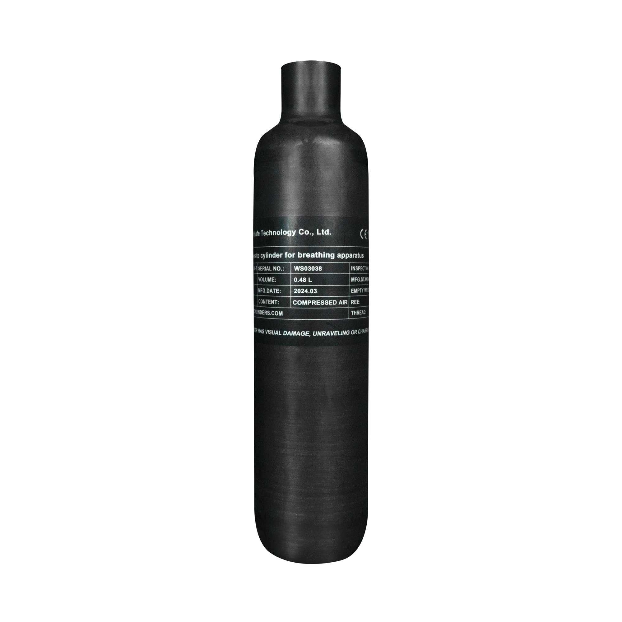 TUXING 4500Psi PCP Air Tank - 0.48L (29Cu in) Carbon Fiber HPA Cylinder for Paintball, Hunting & PCP Air Rifles - Compatible with Daystate & FX (M18x1.5 Thread) - Perfect for Outdoor Sports, Target Practice & Airgun Enthusiasts