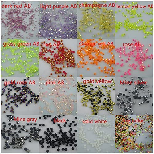 STORE99® 2mm Lemon Yellow AB Faceted Resin Crystal Flat Back Rhinestones - 10,000pcs for Clothing Applique, Nail Art, DIY Crafts | Hotfix Iron Round Jelly SS6 Rhinestones for Fashion & Costume Design