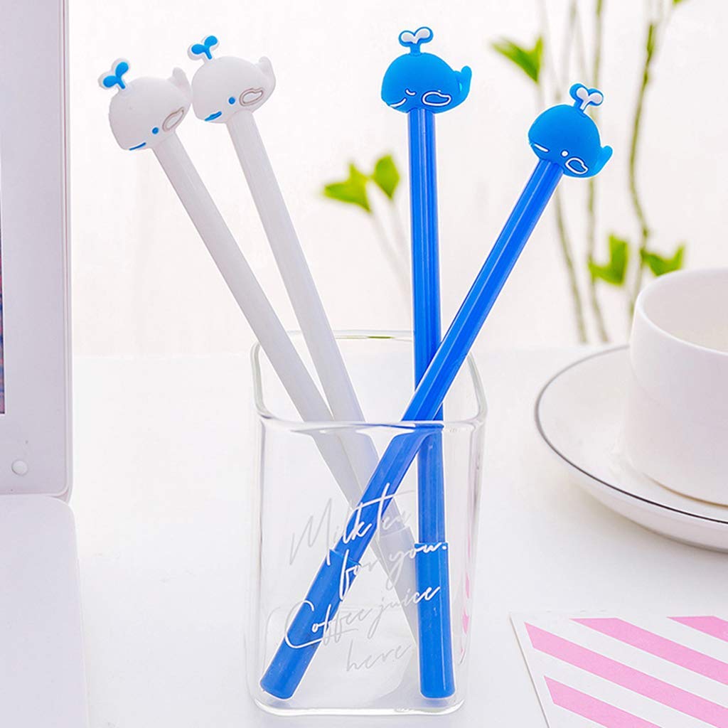 Colorful Kawaii Animal Fish Whale Gel Pens - 6PCS Cute Stationery for Office, School & Journaling - Smooth Writing Gel Ballpoint Pens for Note Taking, Doodling & Gift Giving