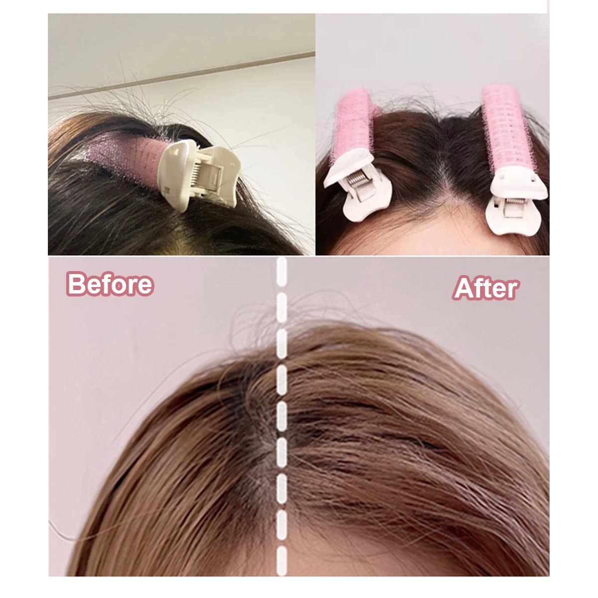 Jumbo Hair Curlers Rollers with Clips - 8PCS Volumizing Hair Rollers Set for Long, Medium, Short, Thick & Thin Hair (3 Sizes, Pink) | Salon-Quality Curls at Home, Perfect for Daily Styling & Special Occasions