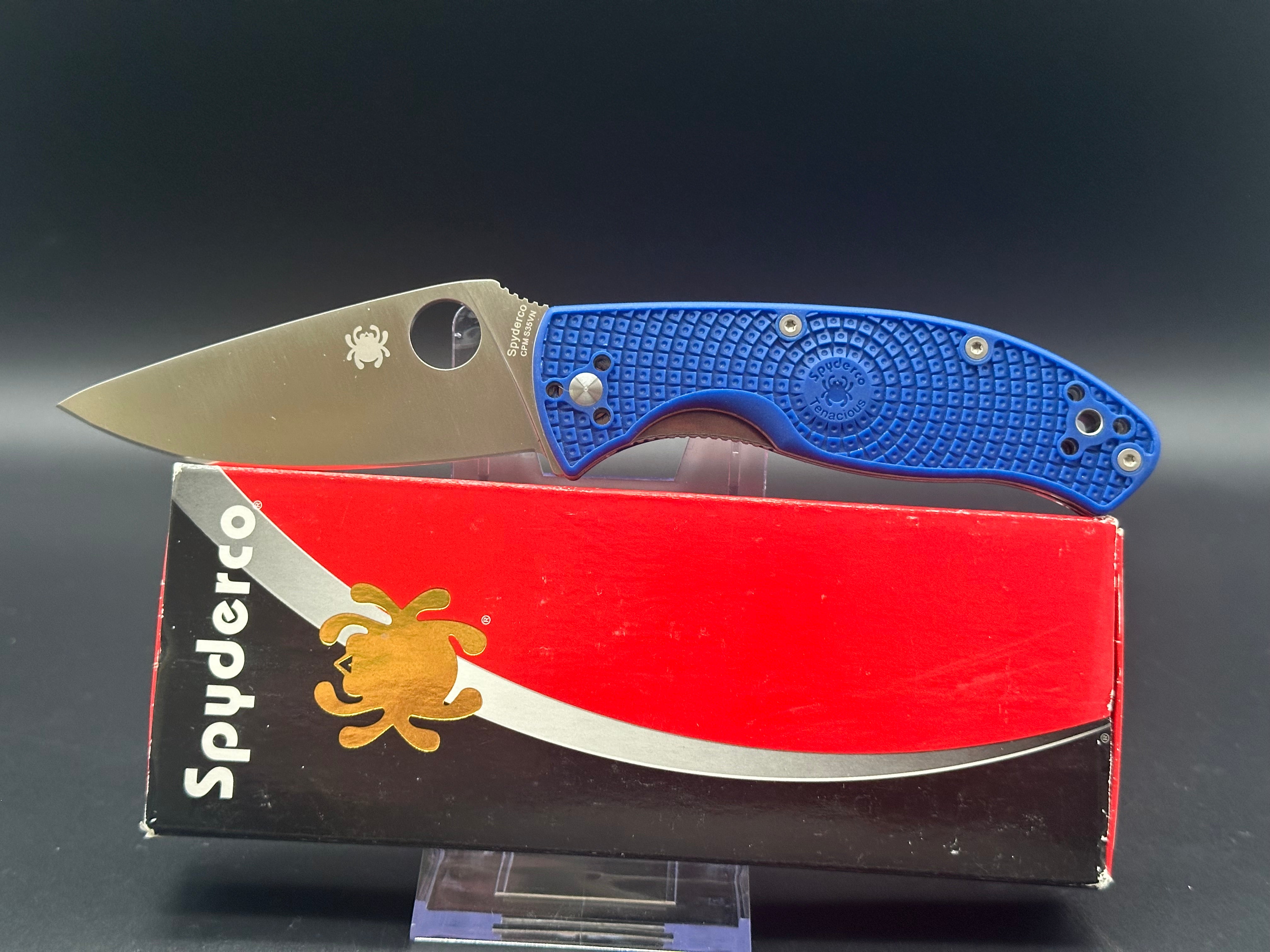 Spyderco Tenacious Lightweight Folding Knife - Blue FRN Handle, 3.4