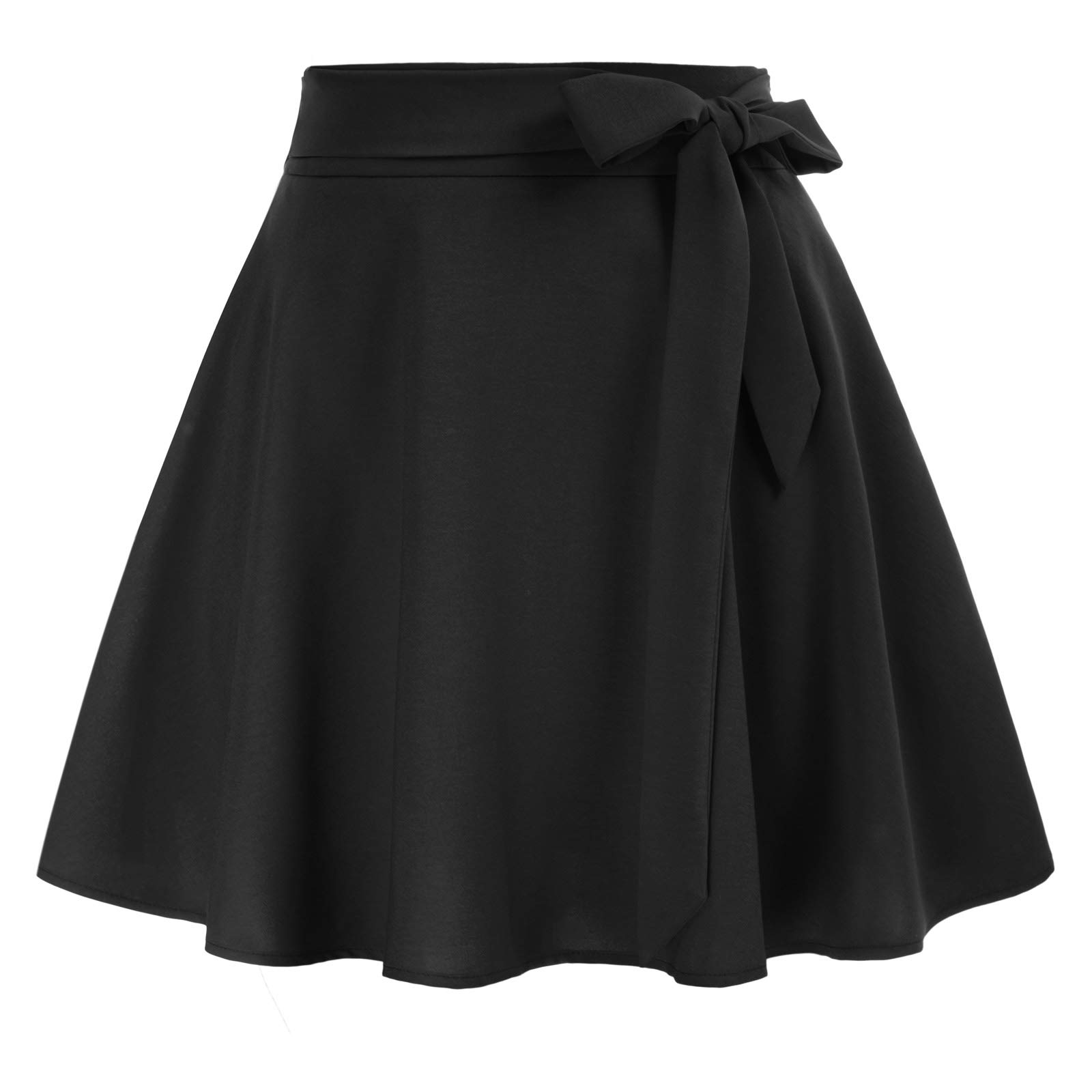 Belle Poque Women's High Waist A-Line Skirt with Pockets - Flared Skater Midi Skirt for Casual, Office & Date Night Outfits