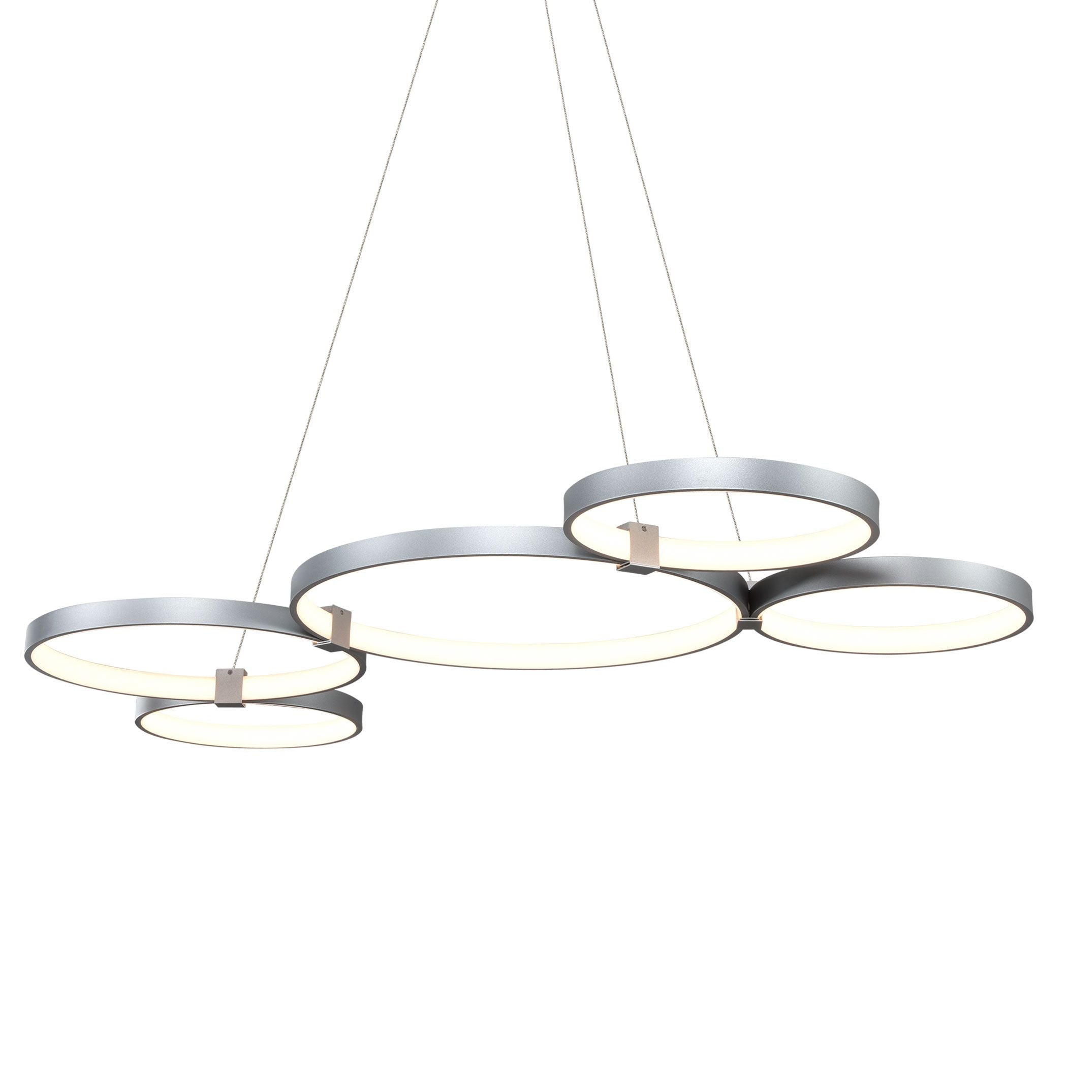 VONN Capella 50 VMC32410AL Silver Multi-Ring LED Chandelier - Modern Crystal Ceiling Light Fixture for Dining Room, Living Room & Bedroom Lighting