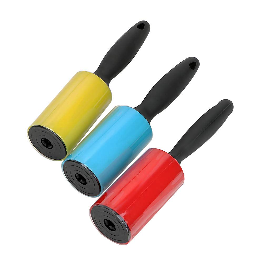Reusable Silicone Pet Hair Remover Brush - Washable Lint Roller for Clothes, Furniture & Car Seats - 3 Pack Yellow Sticky Dust Wiper - Perfect for Dog & Cat Hair Removal at Home, Office & Travel