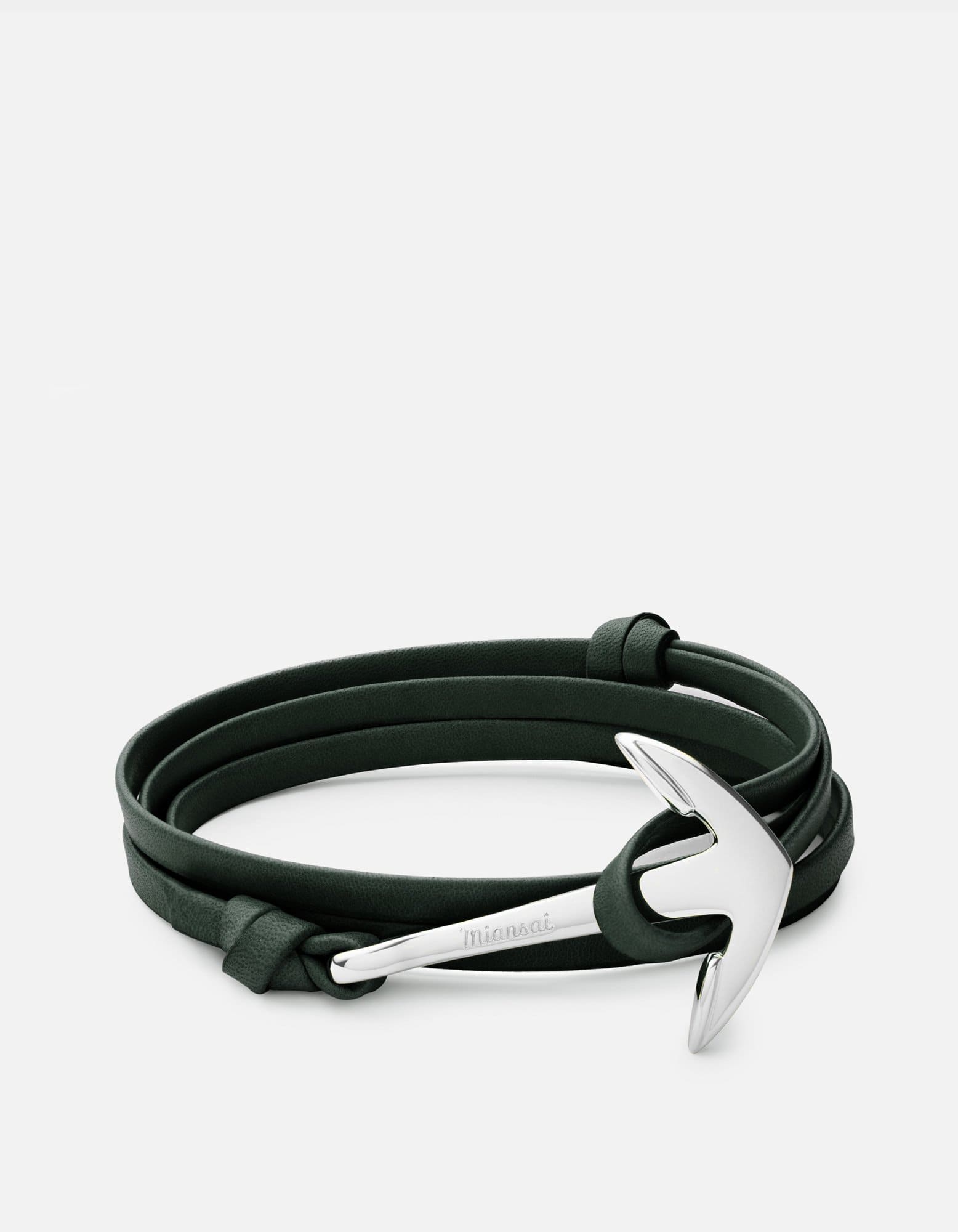 Anchor Leather Bracelet for Men & Women - Genuine Leather & Sterling Silver Adjustable Wrap Bracelet - Perfect for Casual Wear, Gifts & Everyday Fashion Accessories