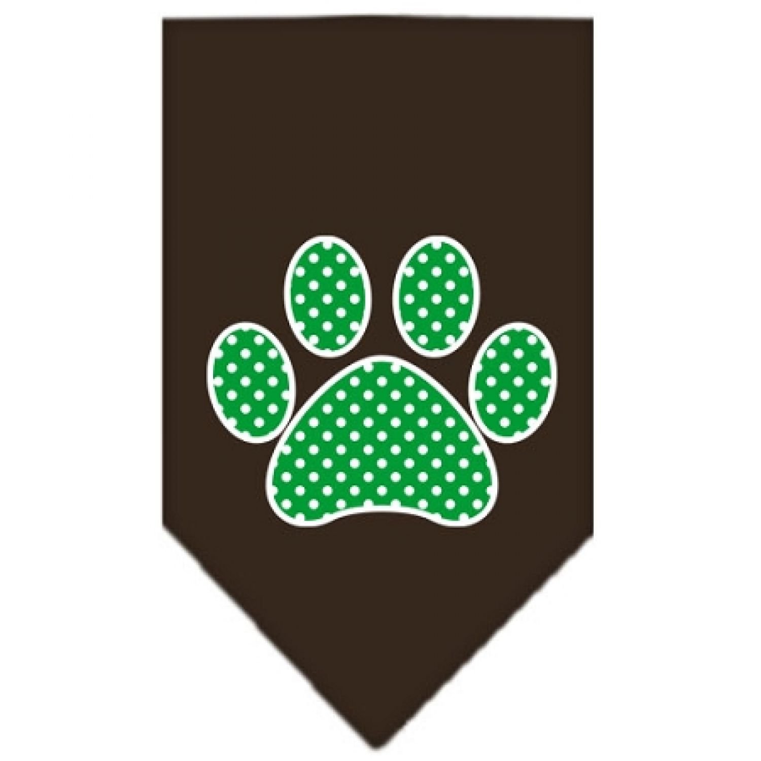 Green Swiss Dot Paw Print Dog Bandana - Small Size for Pets & Dogs - Perfect for Pet Parties, Photo Shoots & Daily Walks