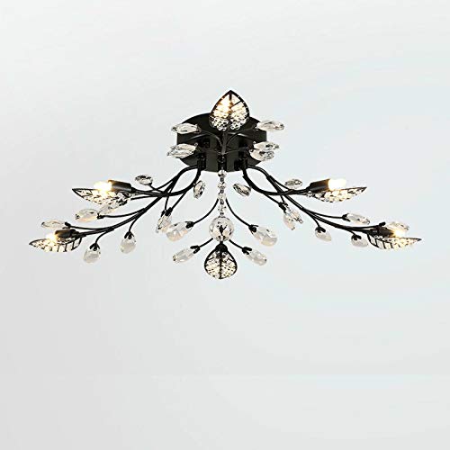 CNCEST 6-Light LED Pendant Lamp - Modern Black Chandelier Ceiling Light Fixture for Living Room, Dining Room, Bedroom | Perfect for Home, Office & Restaurant Lighting Decor