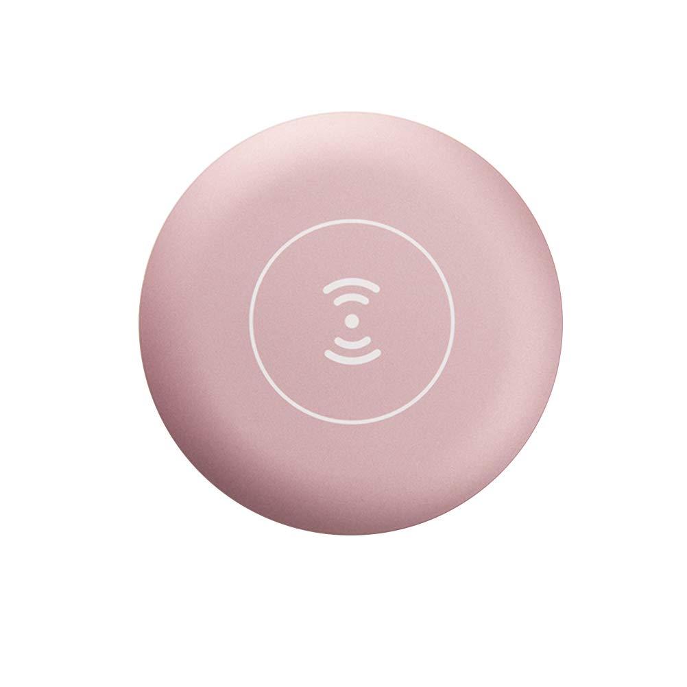 Lurrose Round Pocket Makeup Mirror with LED Light & Wireless Charging - Portable Travel Vanity Mirror for Home, Office, and On-the-Go Touch Ups