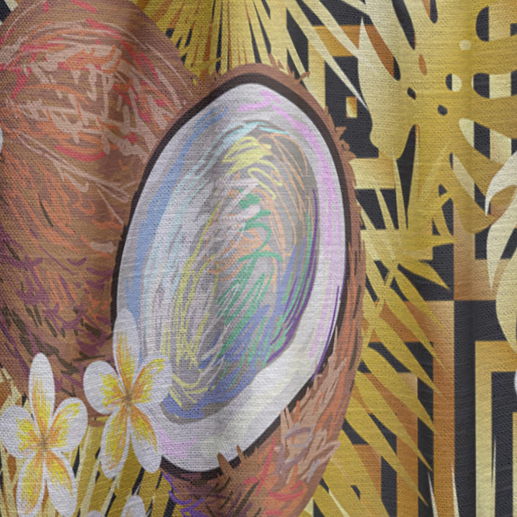 DesignQ Tropical Coconut & Flower Print Thermal Insulated Curtains - Single Panel 52x84 - Perfect for Bedroom & Living Room Window Decor