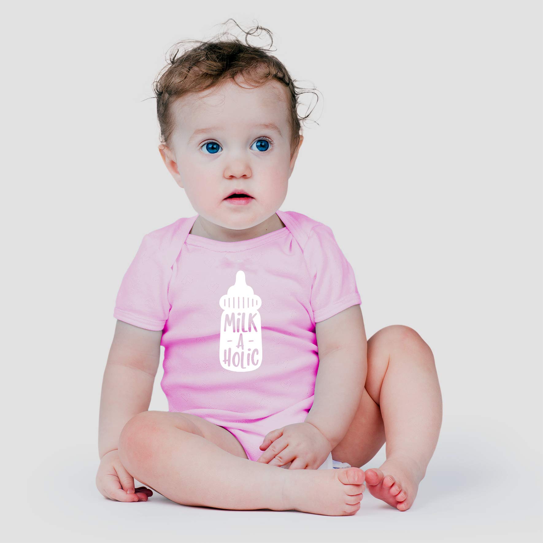 Funny Cute Unisex Baby Bodysuit - Milk-A-Holic Newborn Romper Outfit for Boys & Girls | Perfect for Photo Shoots, Birthday Gifts & Everyday Wear