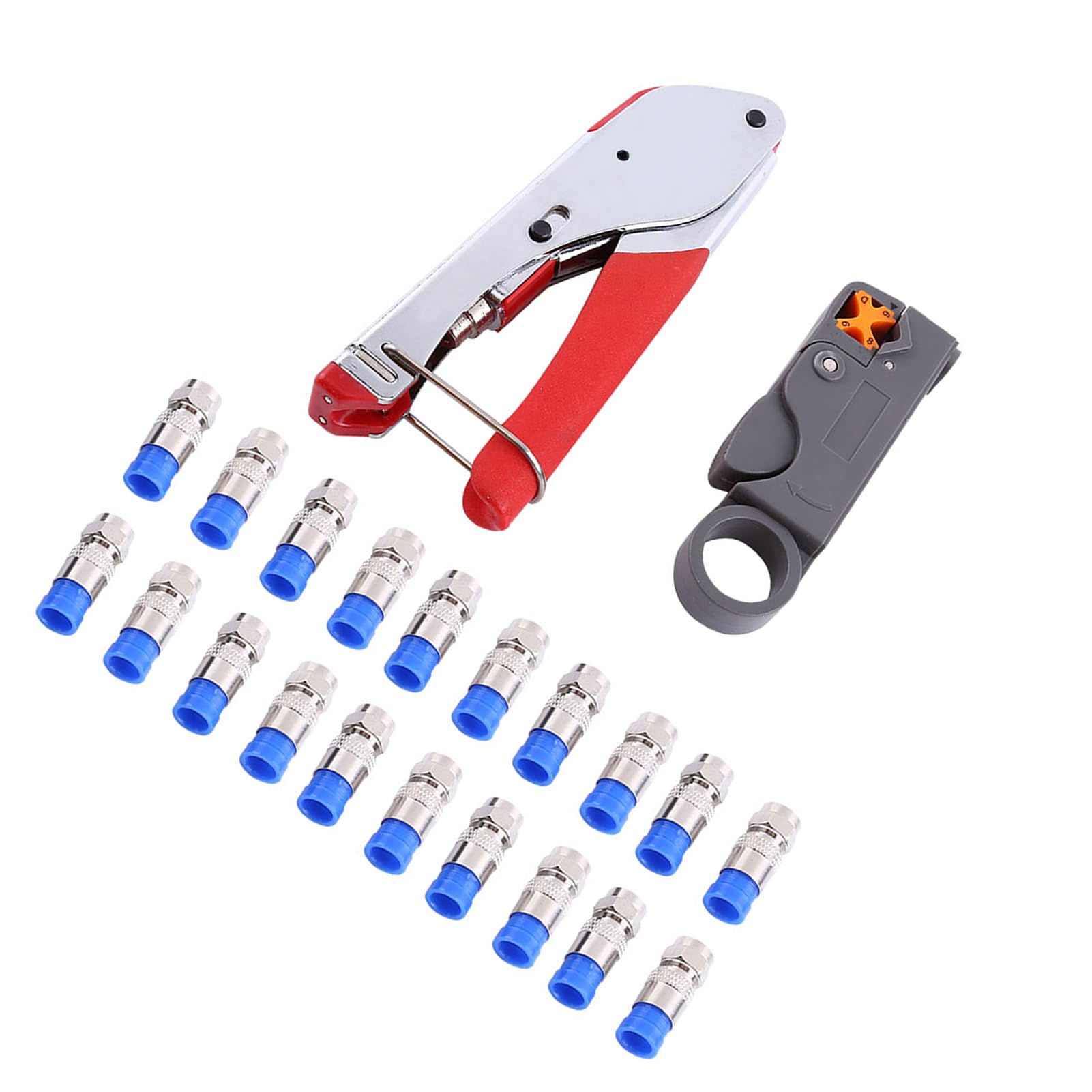 Premium Coaxial Cable Crimper Kit for RG6/RG59 - Professional Coax Cable Connector Tool Compatible with Most Compression Connectors - Ideal for Home Theater Setup, CCTV Installation & Network Wiring