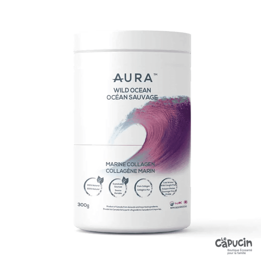 Aura Wild Ocean Marine Collagen 300g - Premium Hydrolyzed Collagen Peptides for Skin, Hair & Nails - Supports Joint Health & Anti-Aging - Ideal for Smoothies, Coffee & Baking