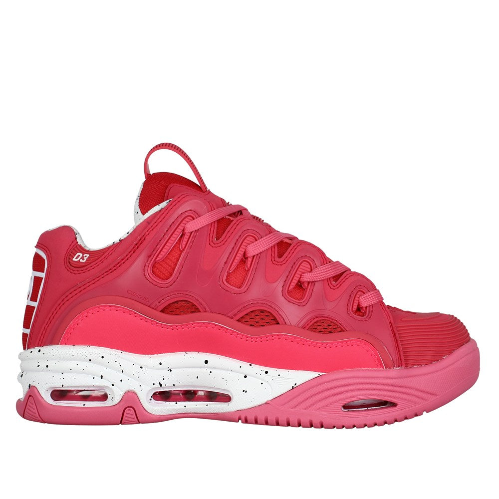 Osiris D3 2001 Skate Shoes - Pink/White/Punk Style for Men & Women | Retro Sneakers for Streetwear, Skateboarding & Casual Fashion