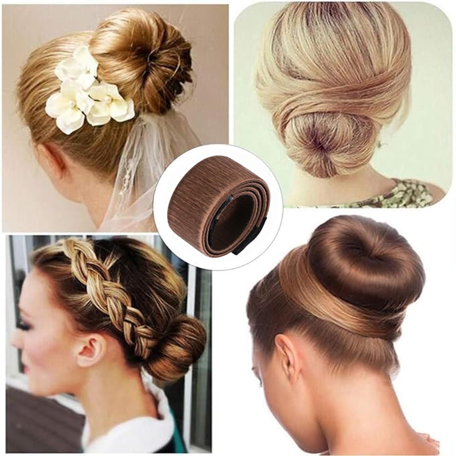 4 Pcs Magic Donut Hair Bun Maker - Invisible Hair Donut for Ballet, Dance & Everyday Hairstyles (Women & Kids)