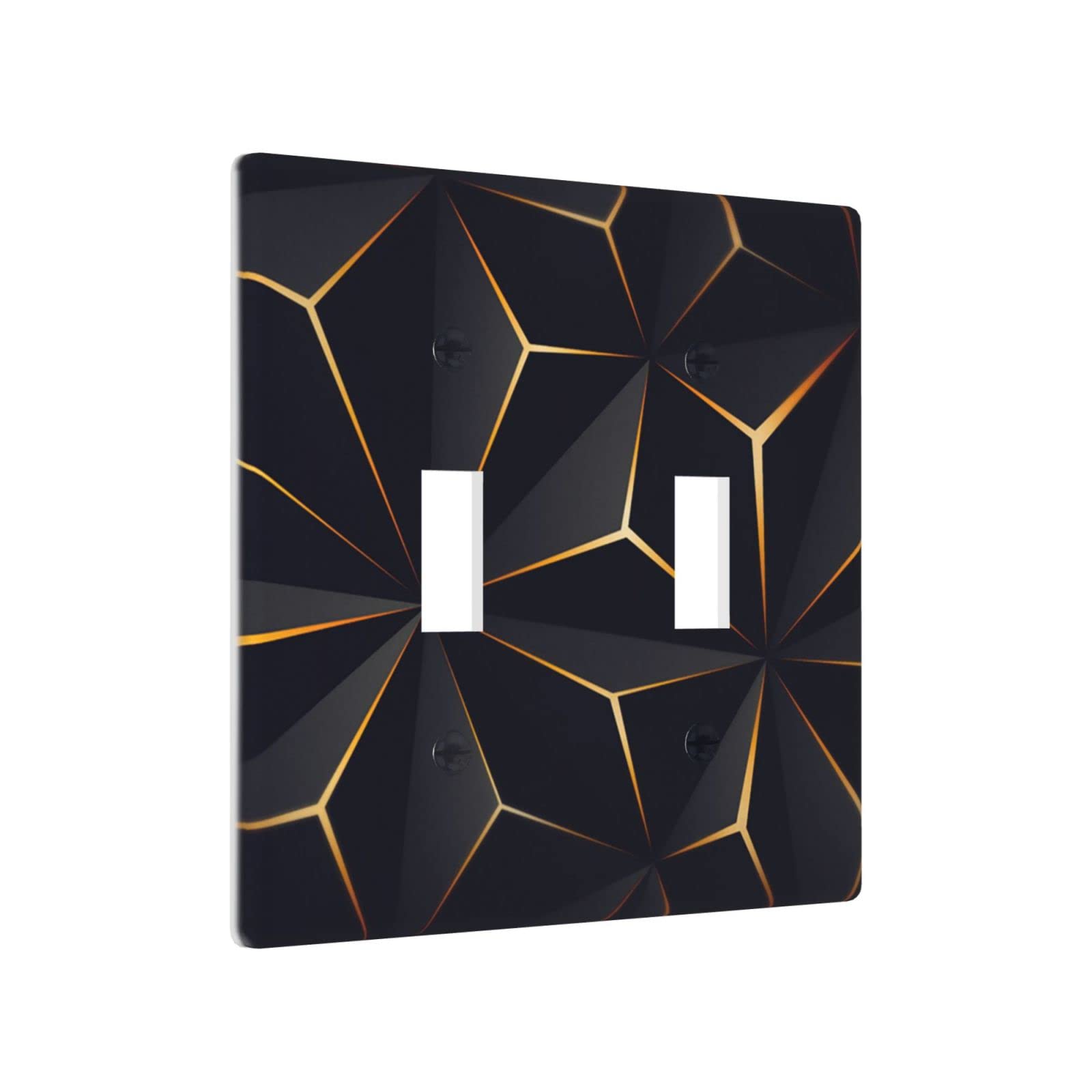 Modern Abstract Diamond Pattern Light Switch Cover - Double Toggle 2 Gang Wall Plate (4.50