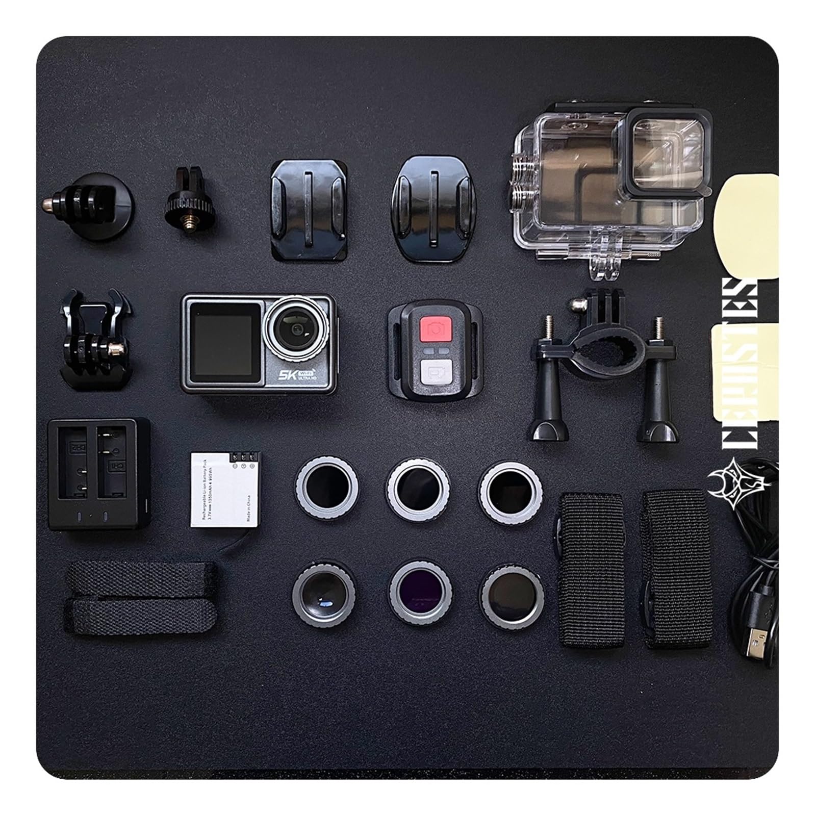 5K 4K 60FPS Action Camera with Interchangeable Lens | 48MP Zoom & Electronic Stabilizer | WiFi Vlogging Camera (32GB Included) - Perfect for Outdoor Adventures, Sports Recording & Travel Vlogs