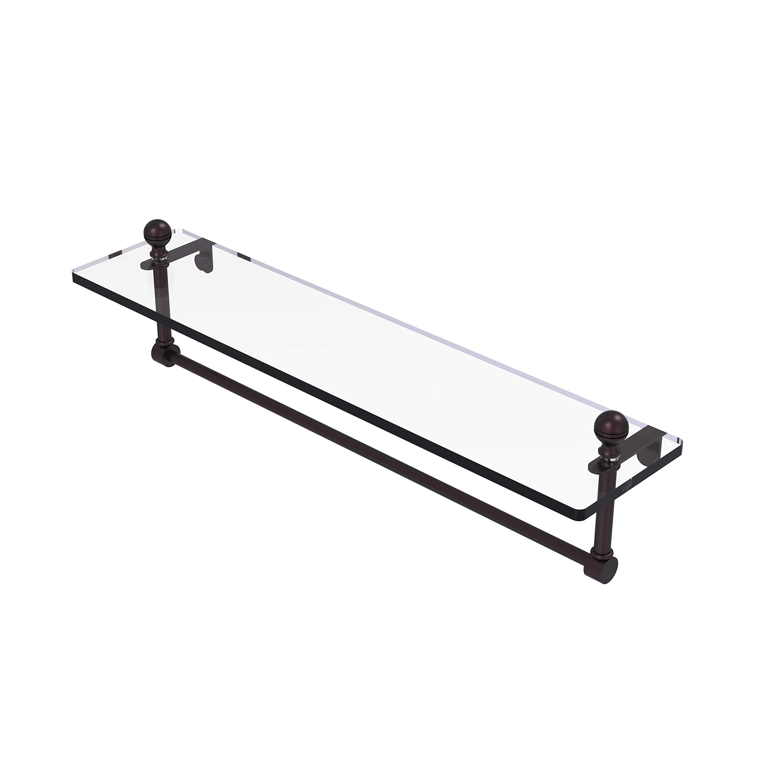 Allied Brass MA-1/22TB-ABZ 22 Inch Bathroom Vanity Set with Integrated Towel Bar & Glass Shelf in Antique Bronze - Perfect for Modern & Traditional Bathroom Decor