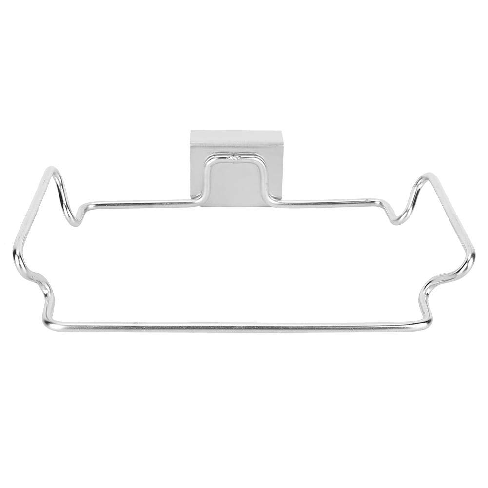 Fdit Over the Cabinet Plastic Bag Holder - Stainless Steel Hanging Trash Bag Organizer for Kitchen, Pantry, Bathroom, Dorm & Office | Space-Saving Storage Solution for Grocery Bags & Garbage Disposal