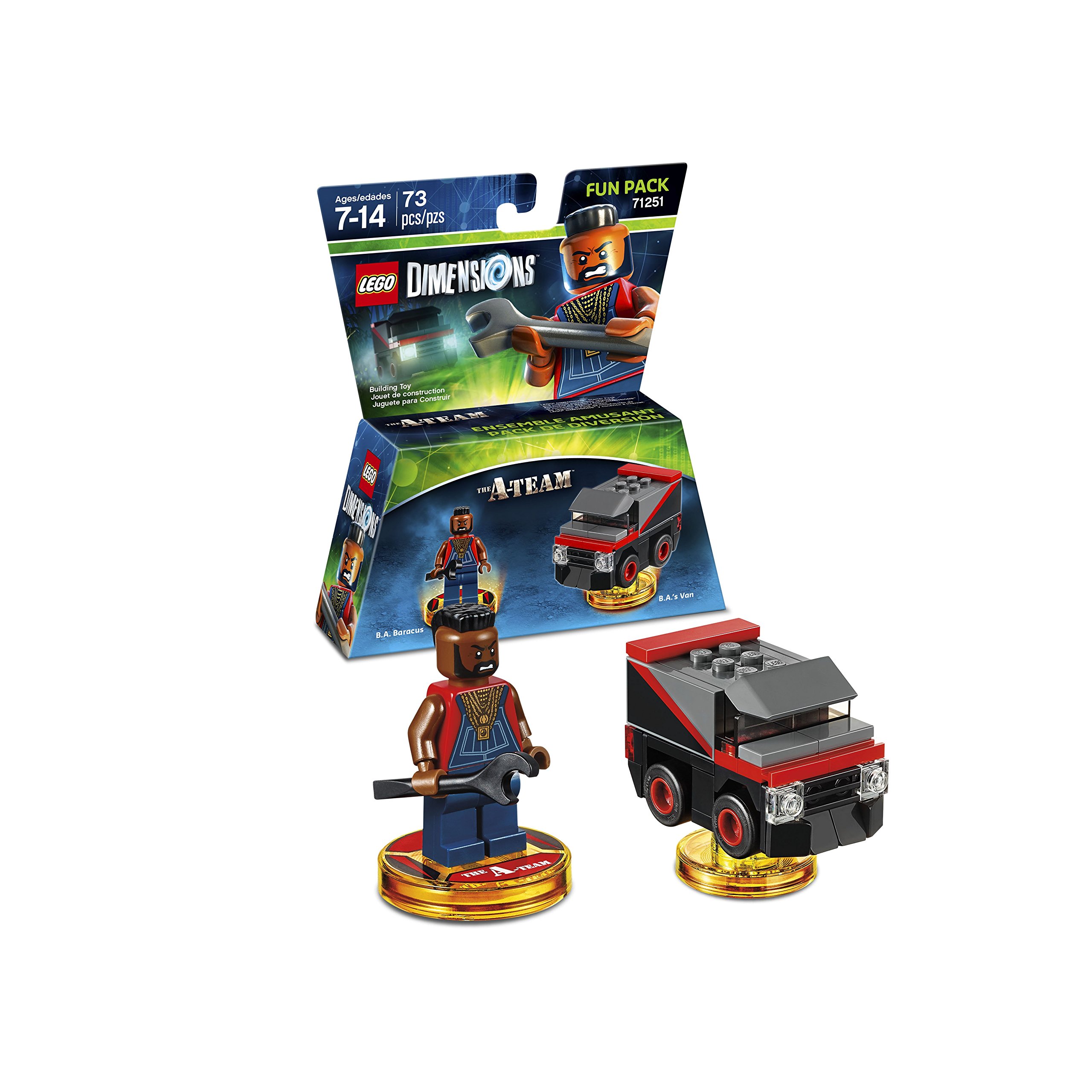 LEGO Dimensions A-Team Fun Pack B.A. Baracus Action Figure - Warner Bros Interactive Game Character for PS4, Xbox & Nintendo - Collectible Toy for Kids & Adults - Perfect for Gaming Parties & Display Collections