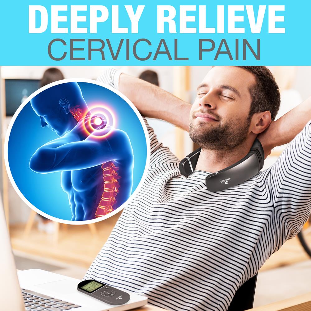 Smart Neck Massager for Pain Relief - Rechargeable & Portable Deep Tissue Massage with Heat Therapy - Perfect for Office, Travel & Home Use