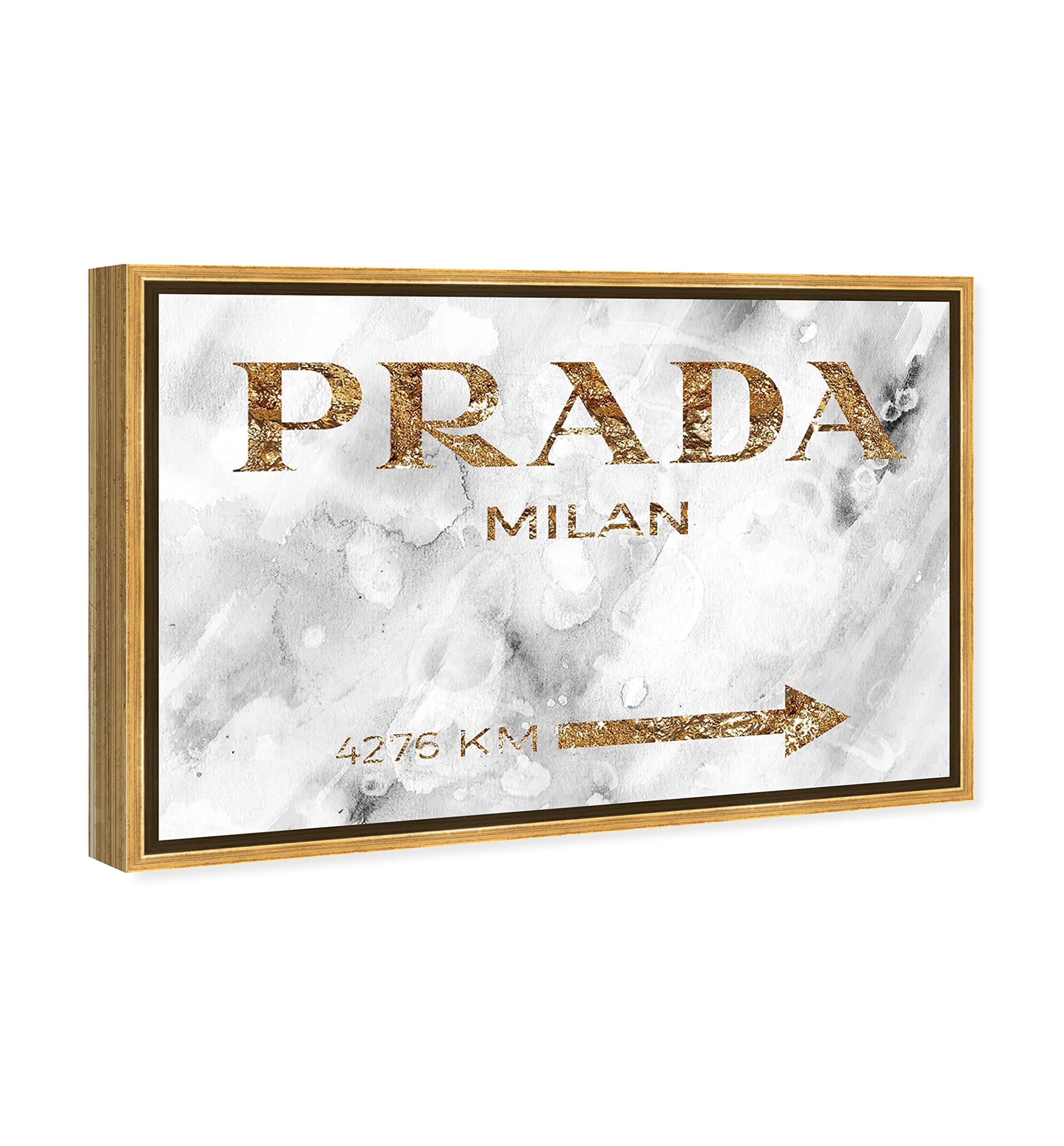 Oliver Gal Artist Co. Contemporary 30x45 Inch Milan Gold Framed Canvas Wall Art - Elegant Home Decor for Living Room, Bedroom & Office