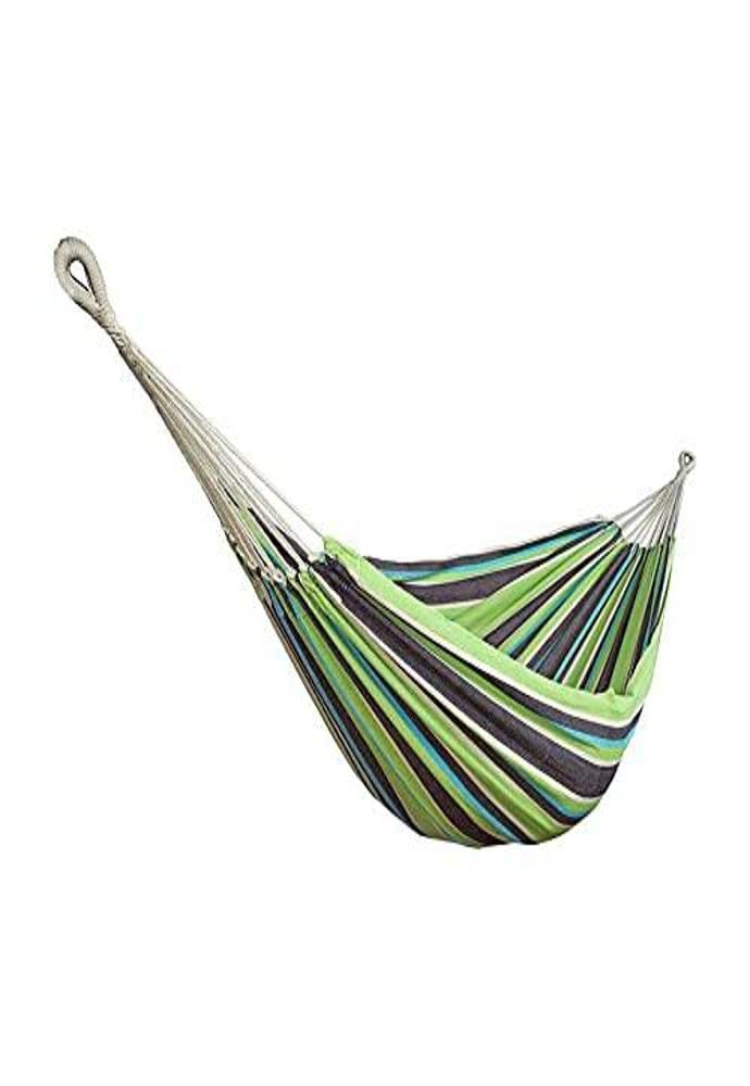 Bliss Hammocks BH-401-CC Double Hammock in a Bag - Portable & Durable Hand-Woven Cotton Polyester Hammock for Camping, Hiking, Backyard, Beach - Supports 265 lbs - Country Club Stripe Design - Perfect for Outdoor Relaxation & Travel