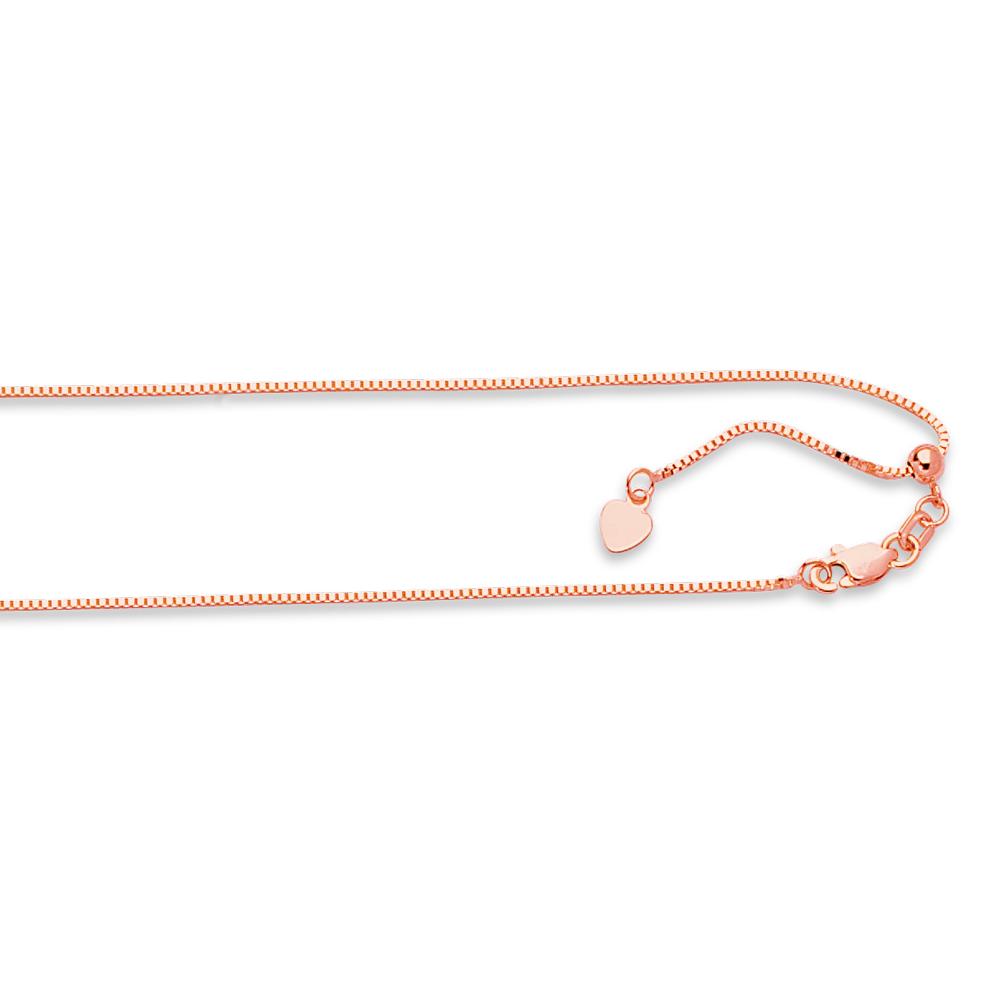 14K Gold 0.85mm Adjustable Box Chain Necklace for Women - Dainty & Elegant Jewelry for Everyday Wear, Layering, or Gifting