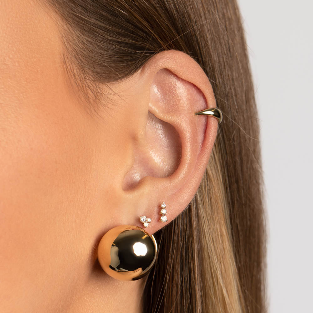 Chunky Ball Huggie Earrings in Gold - Trendy Hoop Earrings for Women, Minimalist Dainty Jewelry Gift - Perfect for Everyday Wear, Parties & Special Occasions
