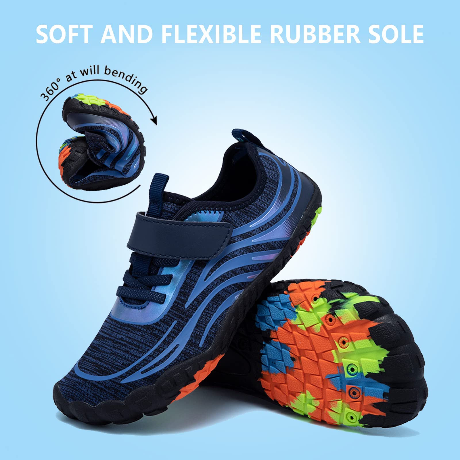 **Kids Water Shoes - Lightweight Comfort Sole for Easy Walking, Athletic Slip-On Aqua Socks (Toddler/Little Kid/Big Kid) - Perfect for Beach, Pool, and Outdoor Activities**