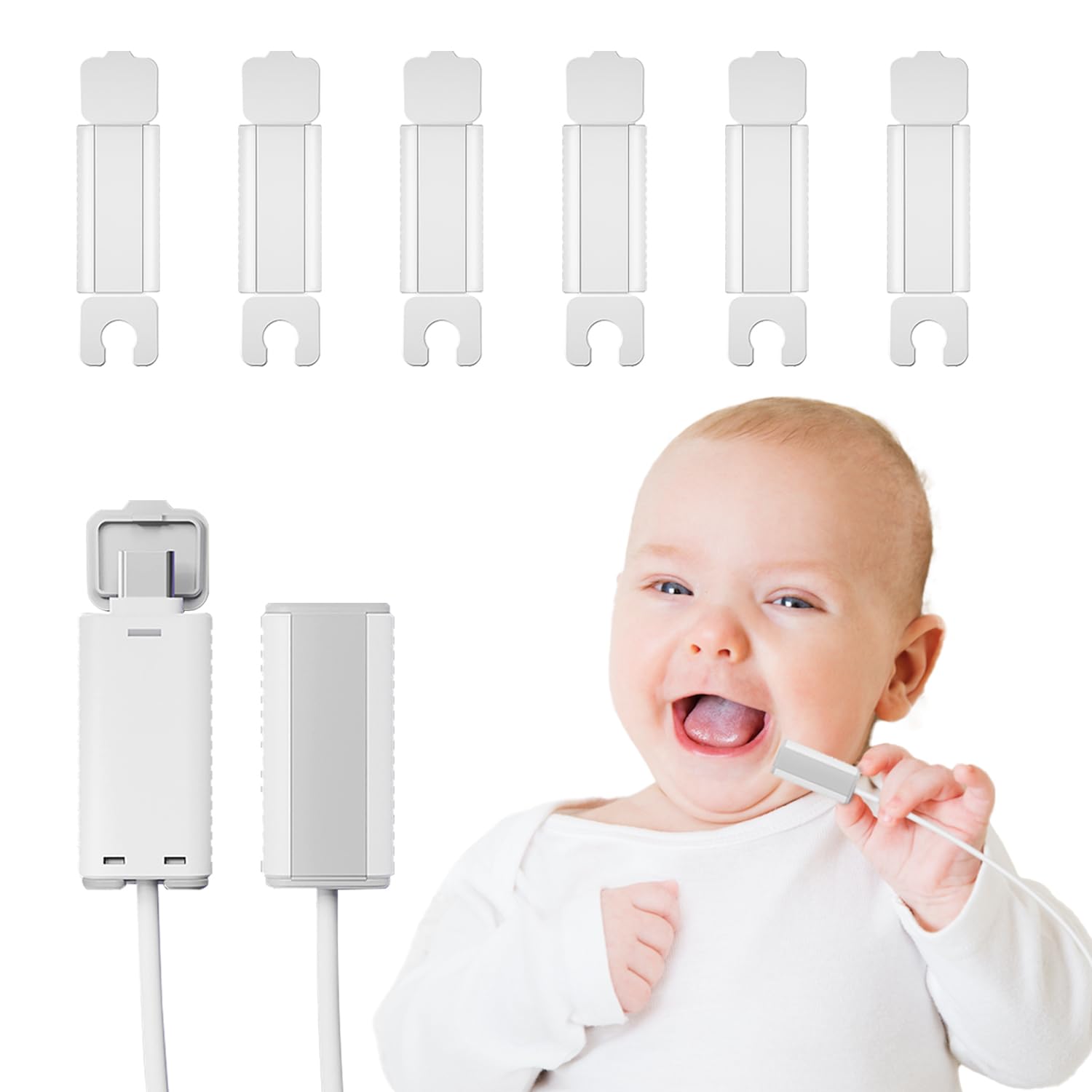 Baby Proof USB Charger Protector & Cord Cover - 8Pcs Electrical Safety Products for Infants, Prevent Biting Charging Cables | Ideal for Home, Nursery & Childproofing