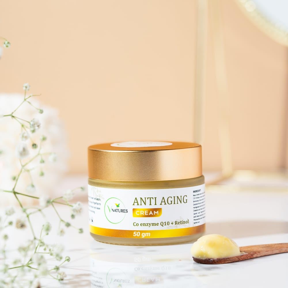 V Natures Anti Aging Cream - 50g | Reduce Wrinkles & Fine Lines, Hydrate & Firm Skin | For All Skin Types | Day & Night Moisturizer for Timeless Beauty