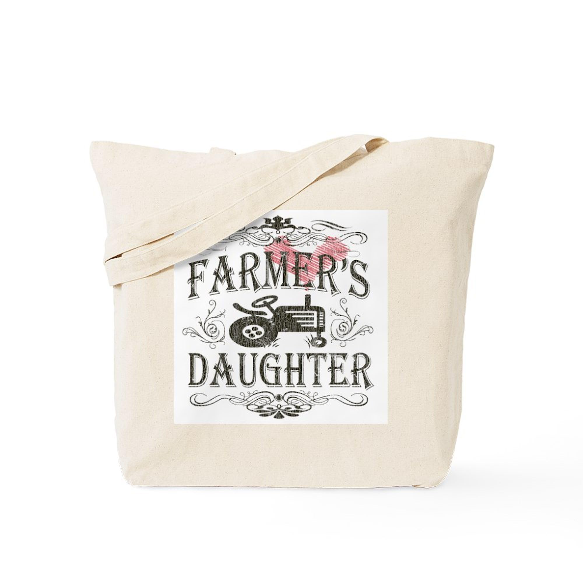 Farmer's Daughter Tote Bag - Natural Canvas Reusable Shopping Bag for Groceries, Beach & Farmers Market | Eco-Friendly Cotton Tote with Durable Handles