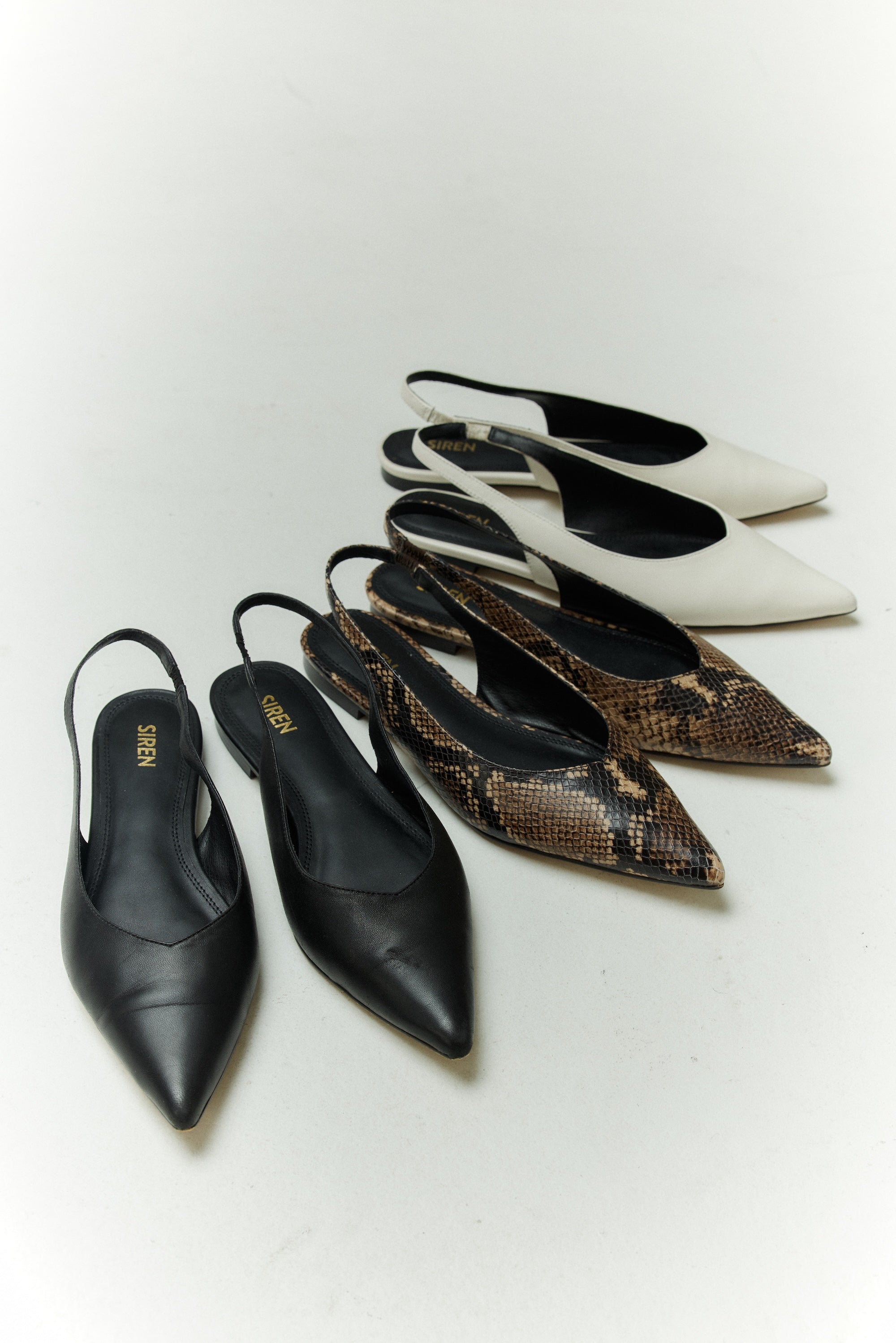 Lorie Slingback Flats - Brown Snake Leather Women's Comfortable Dress Shoes for Work, Party & Evening Wear