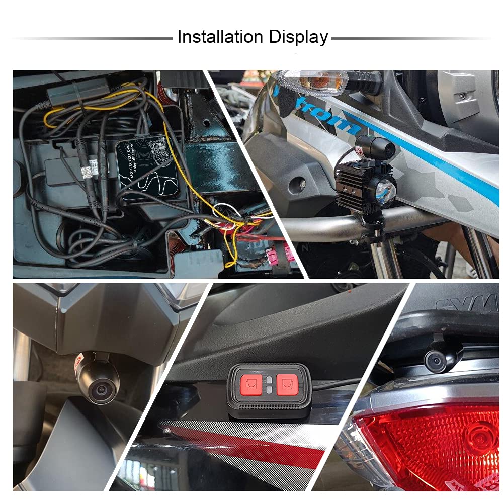 VSYSTO Motorcycle Dash Camera - 1080P HD Front and Rear Camera with WiFi, Waterproof, 130° Wide Angle, Starlight Night Vision, G-Sensor, Loop Recording (Supports 256GB) - Perfect for Adventure Riding, Commuting, and Road Safety Monitoring