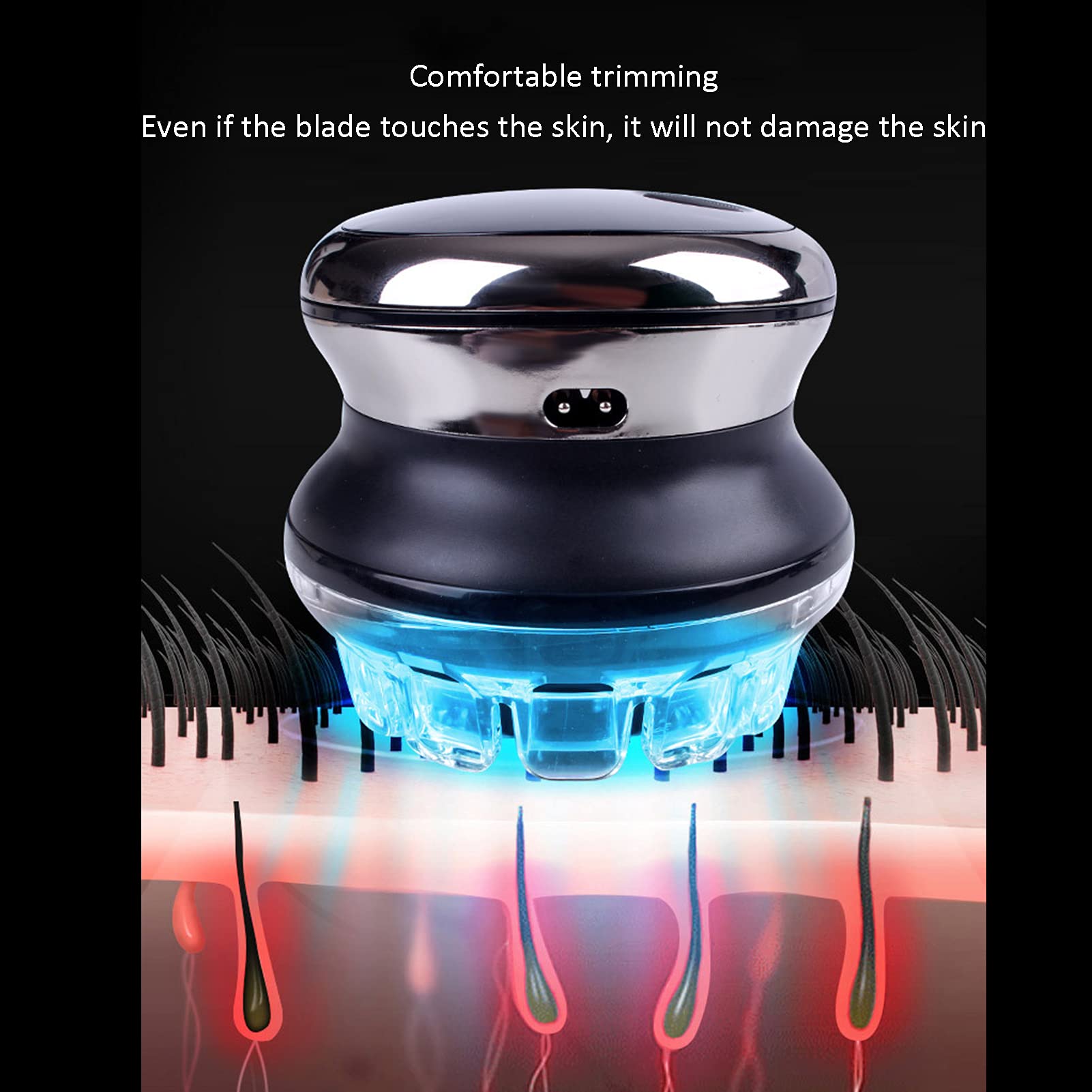 Professional Electric Head Shaver for Men - Waterproof Bald Head Shaver with Rechargeable Battery & High Precision Blades - Smooth Shaving for Home, Travel & Gym Use