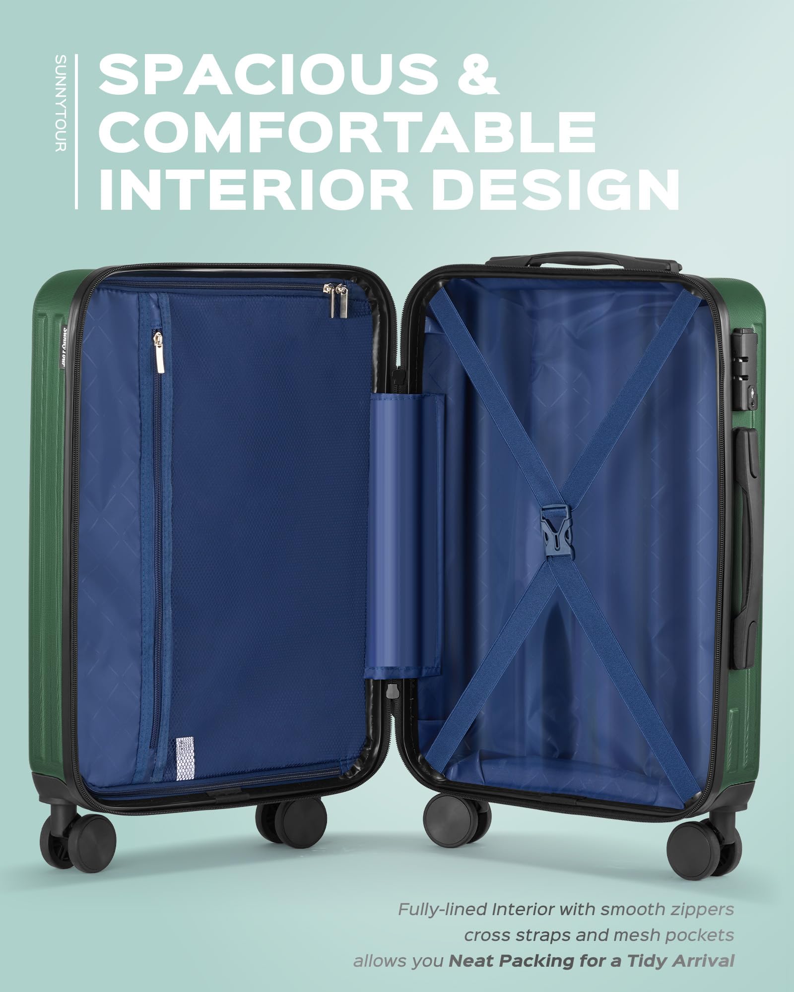 2-Piece Hardside Lightweight Luggage Set with 360° Spinner Wheels - 20
