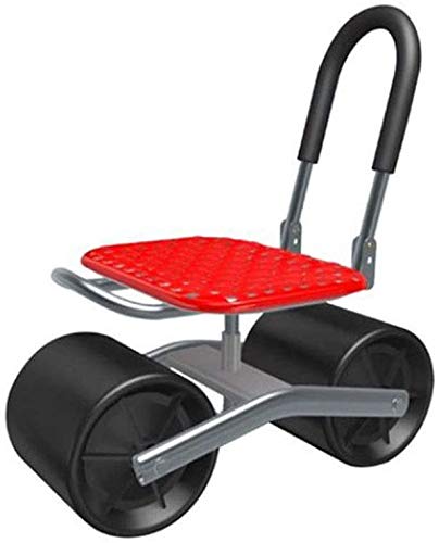 Heavy Duty Garden Cart Rolling Scooter with Seat - Adjustable Handheld Backrest Stool for Weeding, Gardening & Lawn Care - Outdoor Farming Sliding Seat for Comfortable Yard Work & Landscaping
