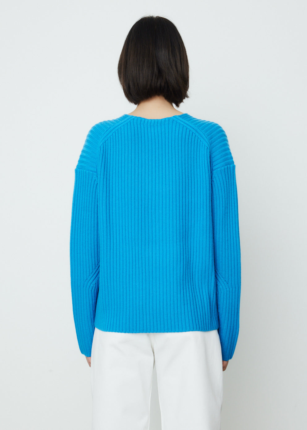 5G Merino Wool Rib V-Neck Jumper for Women - Soft Thermal Winter Sweater - Perfect for Office, Travel & Outdoor Activities
