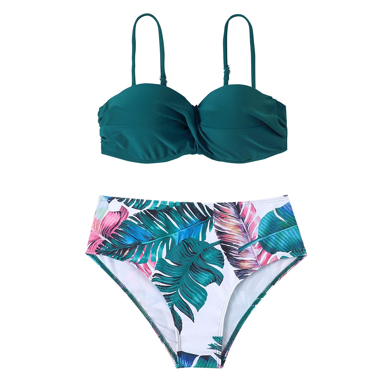 Mebamook Women's 3-Piece Swimsuit - High Waist Bikini Set for Beach & Pool