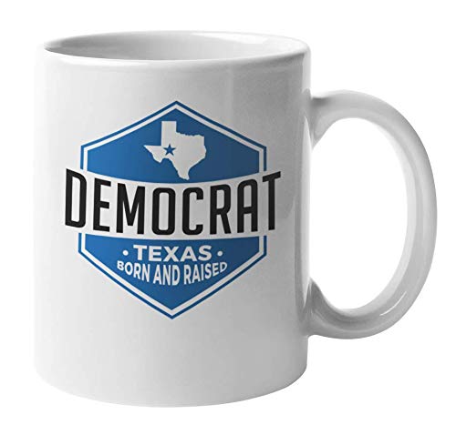 Texas Born and Raised Democrat Themed 11oz Coffee Mug - Perfect for Tea & Hot Drinks, Political Gift for Campaigns, Office Use & Home Decor