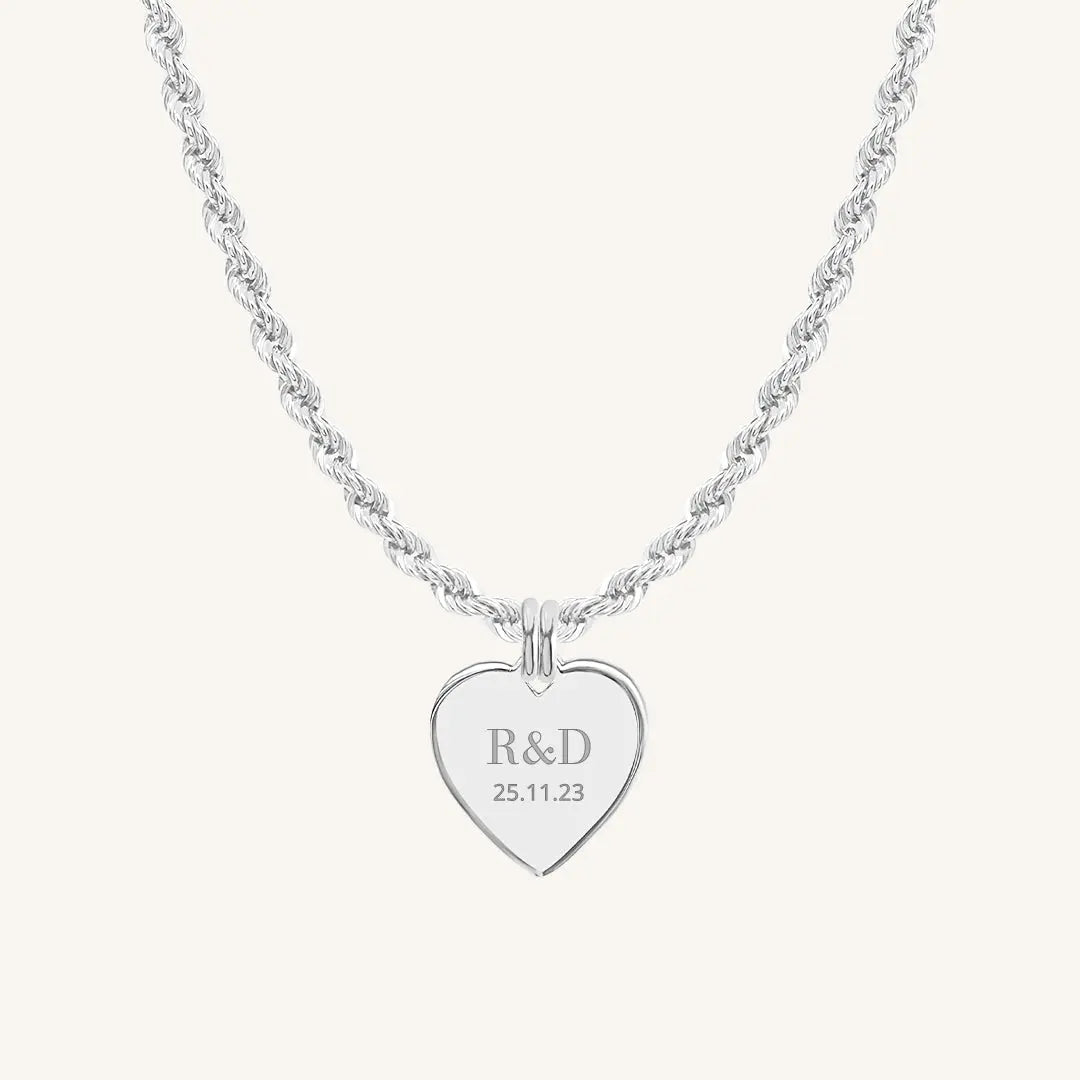 Etch Behold Heart Necklace - Personalized Engraved Jewelry for Women - Perfect Gift for Valentine's Day, Anniversary & Romantic Occasions