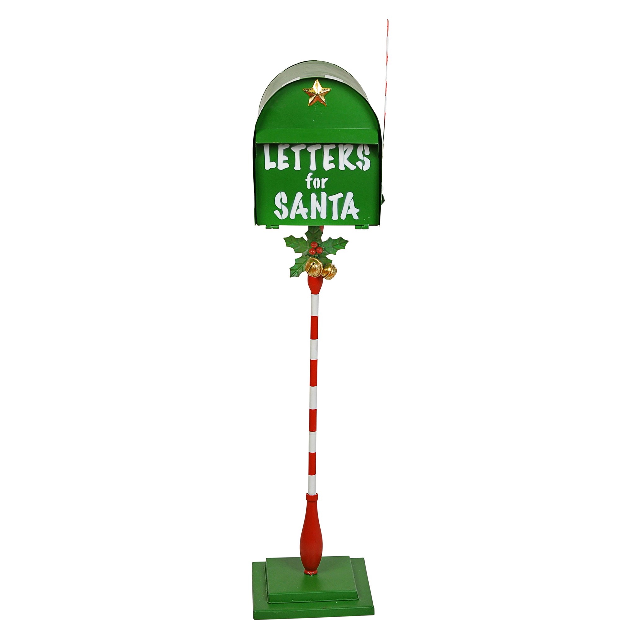 Santa Claus Christmas Mailbox - Metal Holiday Decor for Letters to North Pole | Christmas Cards & Decorations for Home, Office, and Festive Parties