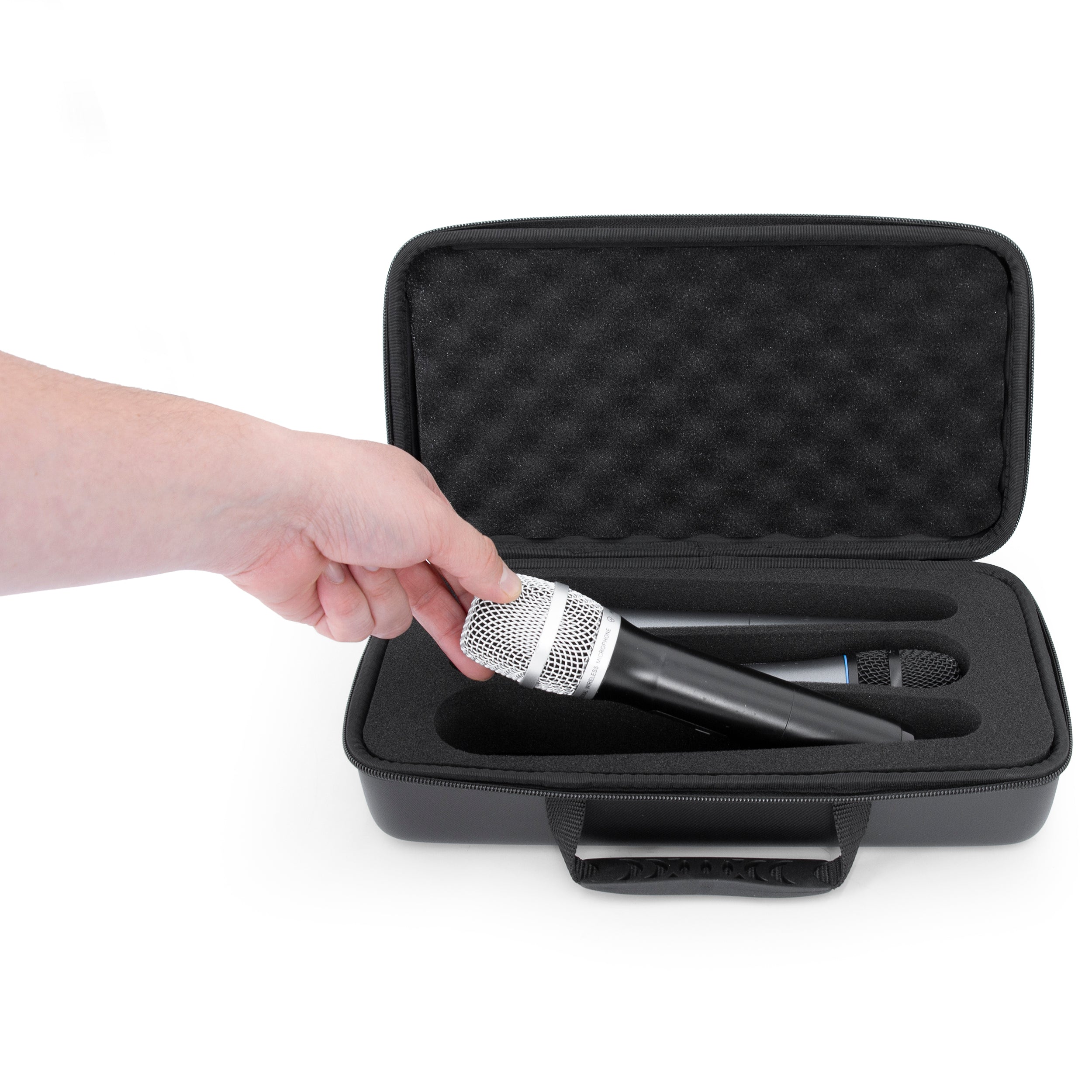 CASEMATIX Wireless Microphone Case for Sennheiser & Shure - Portable Storage for 3 Wireless Mic Systems | Perfect for Studio, Live Performances & Travel