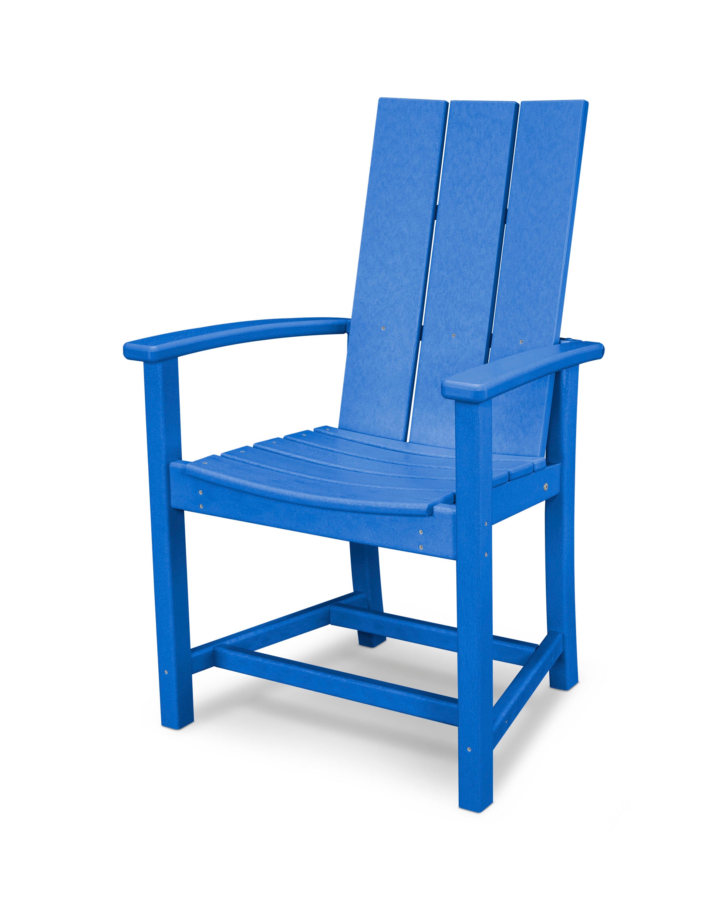 POLYWOOD Modern Adirondack Dining Chair - Outdoor Patio Furniture, All-Weather Resin Wicker, Comfortable Backyard Seating for Garden, Poolside & Deck - Set of 2 (White)