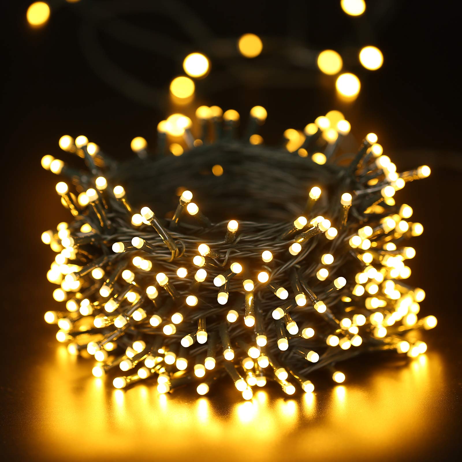 Toodour 121ft 350 LED Solar Christmas Lights - 8 Modes Waterproof Outdoor String Lights for Garden, Patio, Balcony - Warm White Holiday Party Decorations | Perfect for Christmas Decor, Backyard Lighting & Festive Events
